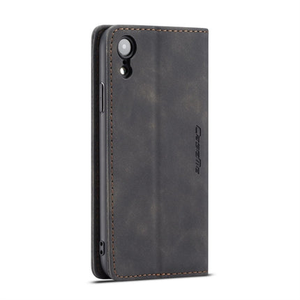 CaseMe-013 Multifunctional Retro Frosted Horizontal Flip Leather Case for iPhone XR, with Card Slot & Holder & Wallet(Black)-garmade.com