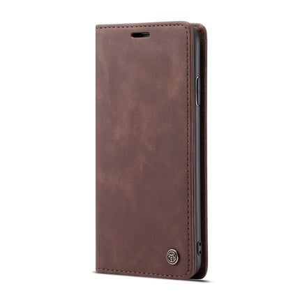CaseMe-013 Multifunctional Retro Frosted Horizontal Flip Leather Case for iPhone XR, with Card Slot & Holder & Wallet(Coffee)-garmade.com