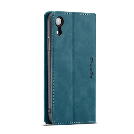 CaseMe-013 Multifunctional Retro Frosted Horizontal Flip Leather Case for iPhone XR, with Card Slot & Holder & Wallet(Blue)-garmade.com