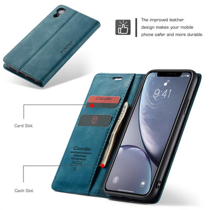 CaseMe-013 Multifunctional Retro Frosted Horizontal Flip Leather Case for iPhone XR, with Card Slot & Holder & Wallet(Blue)-garmade.com