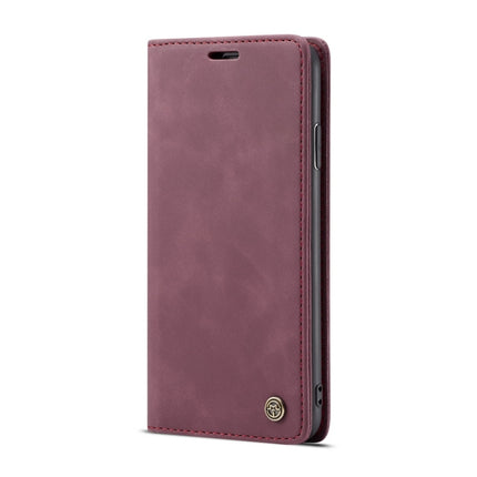 CaseMe-013 Multifunctional Retro Frosted Horizontal Flip Leather Case for iPhone XR, with Card Slot & Holder & Wallet(Wine Red)-garmade.com