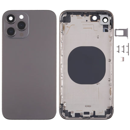 Stainless Steel Material Back Housing Cover with Appearance Imitation of iP13 Pro for iPhone XR(Black)-garmade.com