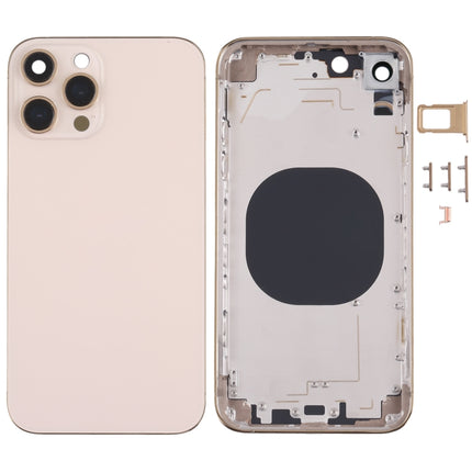 Stainless Steel Material Back Housing Cover with Appearance Imitation of iP13 Pro for iPhone XR(Gold)-garmade.com