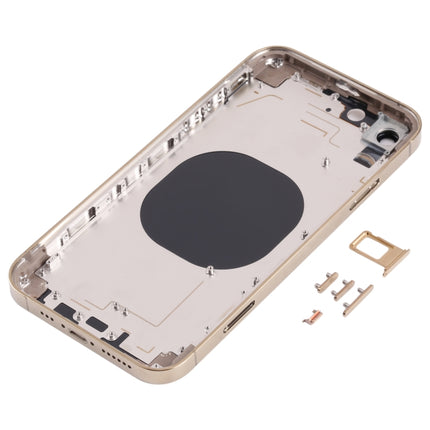 Stainless Steel Material Back Housing Cover with Appearance Imitation of iP13 Pro for iPhone XR(Gold)-garmade.com