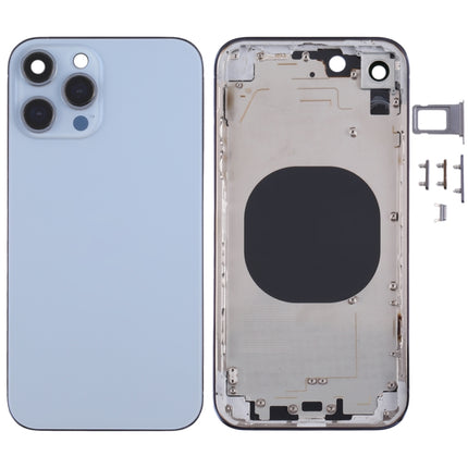 Stainless Steel Material Back Housing Cover with Appearance Imitation of iP13 Pro for iPhone XR(Blue)-garmade.com