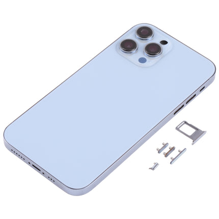 Stainless Steel Material Back Housing Cover with Appearance Imitation of iP13 Pro for iPhone XR(Blue)-garmade.com