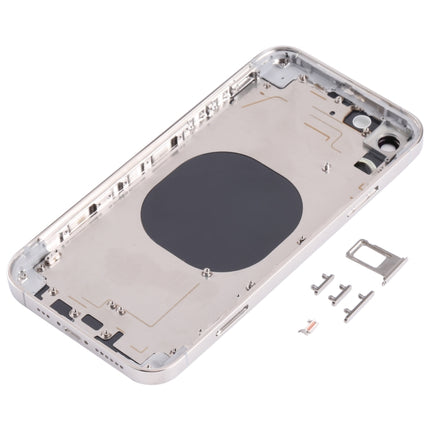 Stainless Steel Material Back Housing Cover with Appearance Imitation of iP13 Pro for iPhone XR(White)-garmade.com