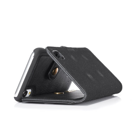 DG.MING Crazy Horse Texture Flip Detachable Magnetic Leather Case for iPhone XR, with Holder & Card Slots & Wallet (Black)-garmade.com