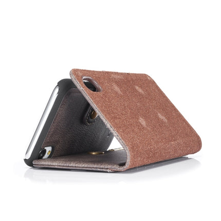 DG.MING Crazy Horse Texture Flip Detachable Magnetic Leather Case for iPhone XR, with Holder & Card Slots & Wallet (Grey)-garmade.com