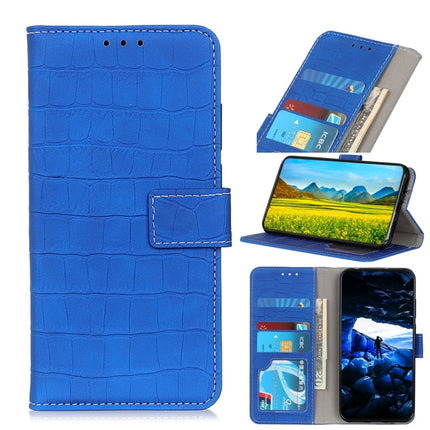 Crocodile Texture Horizontal Flip Leather Case for iPhone XR, with Holder & Wallet & Card Slots & Photo Frame (Blue)-garmade.com