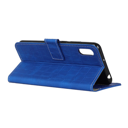 Crocodile Texture Horizontal Flip Leather Case for iPhone XR, with Holder & Wallet & Card Slots & Photo Frame (Blue)-garmade.com
