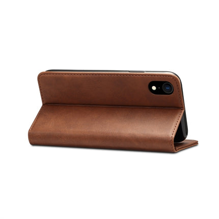 Suteni Calf Texture Horizontal Flip Leather Case for iPhone XR, with Holder & Card Slots & Wallet(Coffee)-garmade.com