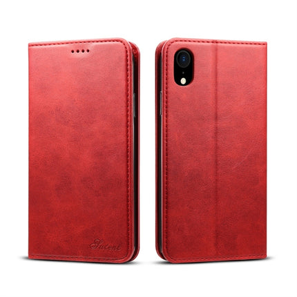 Suteni Calf Texture Horizontal Flip Leather Case for iPhone XR, with Holder & Card Slots & Wallet(Red)-garmade.com