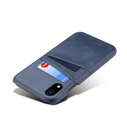 Suteni Calf Texture Protective Case for iPhone XR, with Card Slots (Blue)-garmade.com