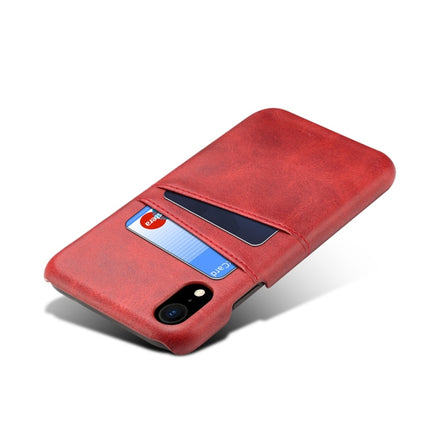 Suteni Calf Texture Protective Case for iPhone XR, with Card Slots (Red)-garmade.com