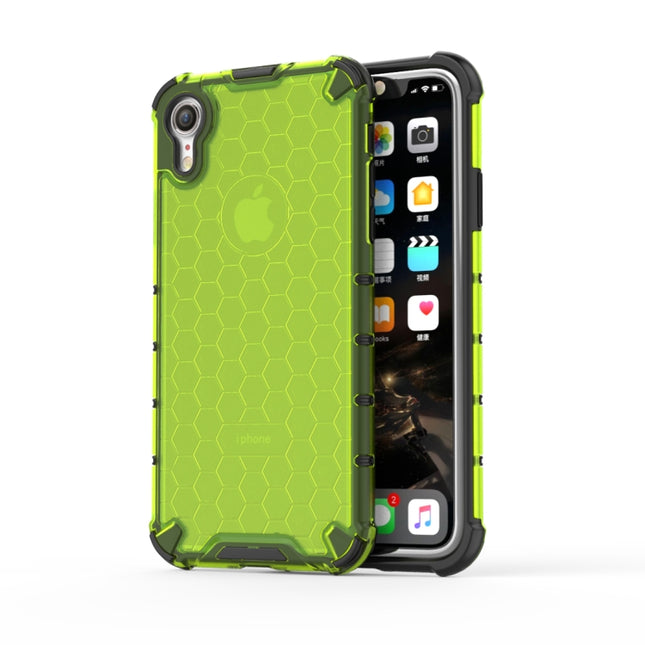 Shockproof Honeycomb PC + TPU Protective Case for iPhone XR (Green)-garmade.com