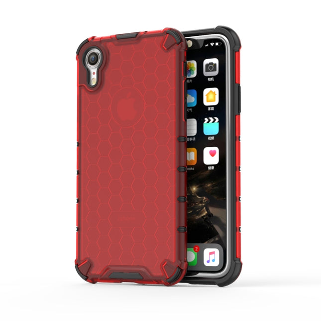 Shockproof Honeycomb PC + TPU Protective Case for iPhone XR (Red)-garmade.com