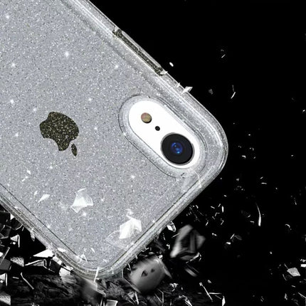 Shockproof Terminator Style Glitter Powder Protector Case for iPhone XR (Grey)-garmade.com