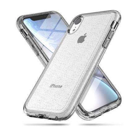 Shockproof Terminator Style Glitter Powder Protector Case for iPhone XR (White)-garmade.com