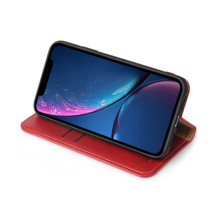 Dermis Texture PU Horizontal Flip Leather Case for iPhone XR, with Holder & Card Slots & Wallet(Red)-garmade.com