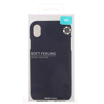 GOOSPERY SOFT FEELING Liquid TPU Drop-proof Soft Case for iPhone XR(Dark Blue)-garmade.com