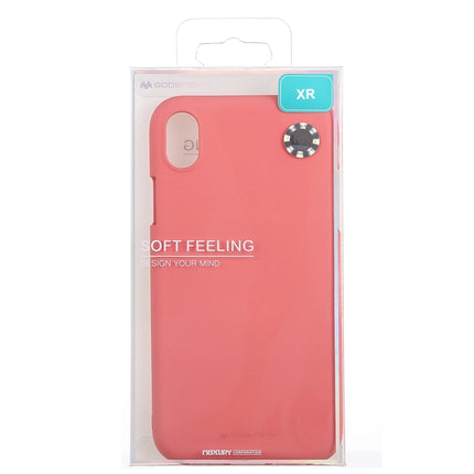 GOOSPERY SOFT FEELING Liquid TPU Drop-proof Soft Case for iPhone XR(Pink)-garmade.com