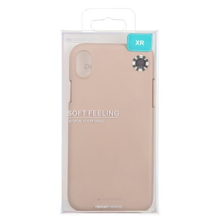 GOOSPERY SOFT FEELING Liquid TPU Drop-proof Soft Case for iPhone XR(Light Pink)-garmade.com