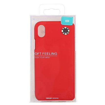 GOOSPERY SOFT FEELING Liquid TPU Drop-proof Soft Case for iPhone XR(Red)-garmade.com