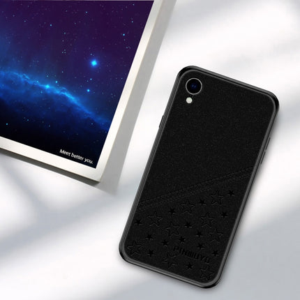 PINWUYO Full Coverage Waterproof Shockproof PC+TPU+PU Case for iPhone XR (Black)-garmade.com