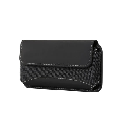 Men Universal Oxford Cloth Portable Mobile Phone Waist Pack Leather Case for iPhone XR Black-garmade.com