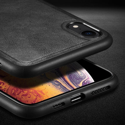 SULADA Shockproof TPU + Handmade Leather Case for iPhone XR (Brown)-garmade.com