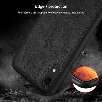 SULADA Shockproof TPU + Handmade Leather Case for iPhone XR (Brown)-garmade.com
