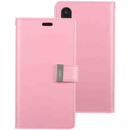 GOOSPERY RICH DIARY Crazy Horse Texture Horizontal Flip Leather Case for iPhone XR, with Card Slots & Wallet (Pink)-garmade.com