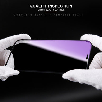 mocolo 0.33mm 9H 3D Round Edge Anti Blue-ray Tempered Glass Film for iPhone 11 / XR(Black)-garmade.com