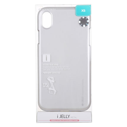 GOOSPERY I JELLY Metal Series Shockproof Soft TPU Case for iPhone XS / X(Silver)-garmade.com