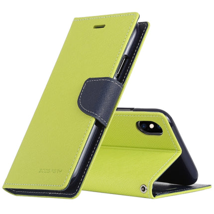 GOOSPERY FANCY DIARY Horizontal Flip Leather Case for iPhone XS / X, with Holder & Card Slots & Wallet(Green)-garmade.com