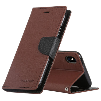 GOOSPERY FANCY DIARY Horizontal Flip Leather Case for iPhone XS / X, with Holder & Card Slots & Wallet(Brown)-garmade.com