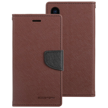 GOOSPERY FANCY DIARY Horizontal Flip Leather Case for iPhone XS / X, with Holder & Card Slots & Wallet(Brown)-garmade.com