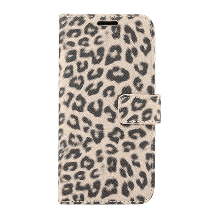 Leopard Pattern Horizontal Flip Leather Case for iPhone XS, With Holder & Card Slots (Grey)-garmade.com