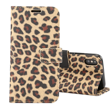 Leopard Pattern Horizontal Flip Leather Case for iPhone XS, With Holder & Card Slots (Yellow)-garmade.com