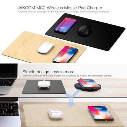 JAKCOM MC2 Wireless Fast Charging Mouse Pad, Support Qi Standard Mobile Phone Charging(Black)-garmade.com