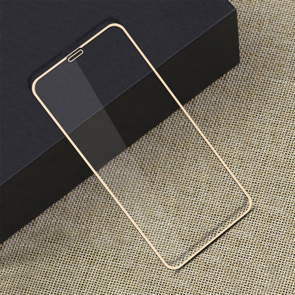 MOFI 9H Surface Hardness 2.5D Arc Edge Explosion-proof Full Screen Tempered Glass Film for iPhone 11 Pro / XS / X(Gold)-garmade.com