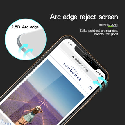 MOFI 9H Surface Hardness 2.5D Arc Edge Explosion-proof Full Screen Tempered Glass Film for iPhone 11 Pro / XS / X(Gold)-garmade.com