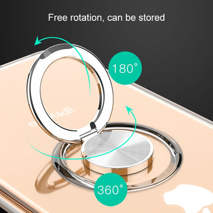 Transparent TPU Metal Ring Case for iPhone XS, with Metal Ring Holder (Transparent)-garmade.com