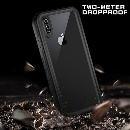 2m Waterproof Snowproof 2m Shockproof Dustproof PC+Silicone Case for iPhone X / XS (Black)-garmade.com