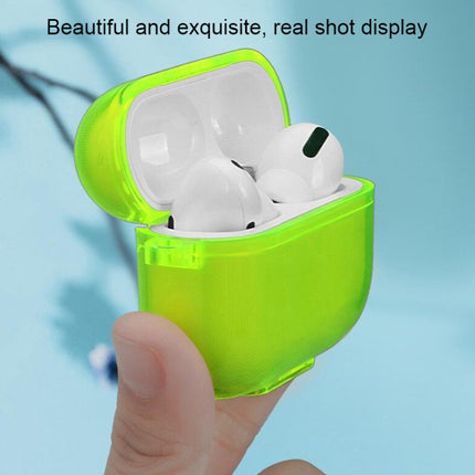 For Airpods1/2 Simple Fluorescent Solid Color Apple Earphone Cover (Green)-garmade.com