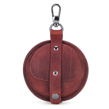 CF1042B For AirPods Pro Crazy Horse Texture Convenient Multifunction Earphone Protective Leather Case with Hook(Wine Red)-garmade.com