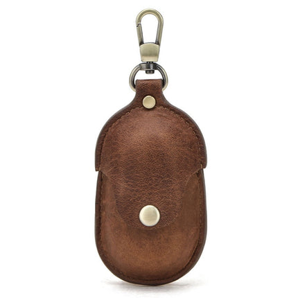CF1109 For Galaxy Buds Crazy Horse Texture Clamshell Earphone Protective Leather Case with Hook (Brown)-garmade.com