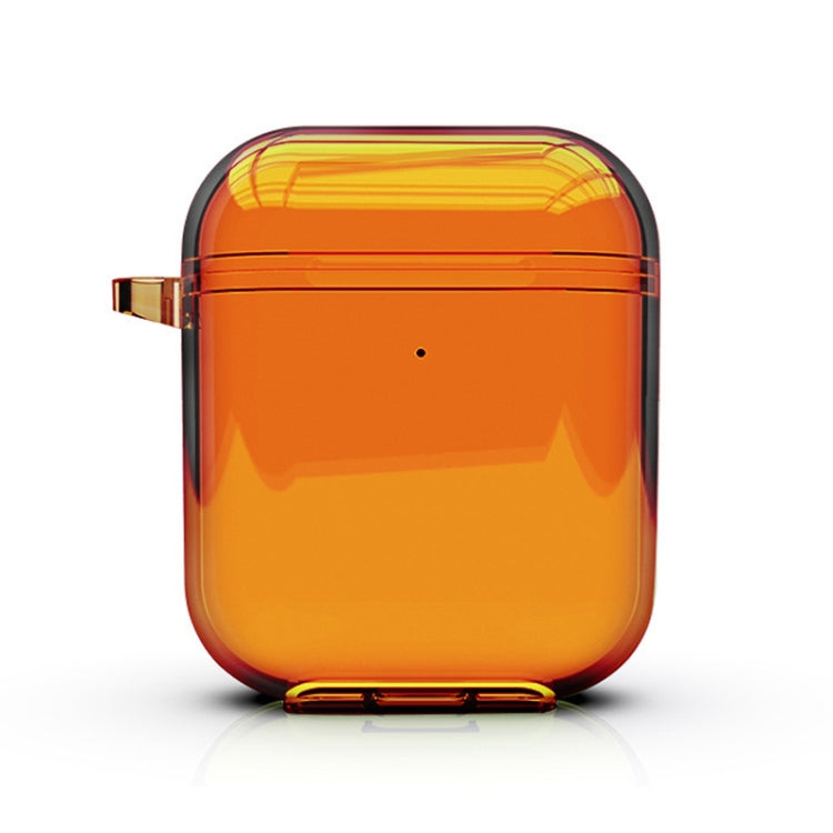 For AirPods 1/2 Bluetooth Headset Protective Sleeve Outdoor Dust-proof Drop-proof Protective Shell Can Stand TPU(Orange)-garmade.com