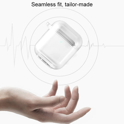 For AirPods 1/2 Bluetooth Headset Protective Sleeve Outdoor Dust-proof Drop-proof Protective Shell Can Stand TPU(White)-garmade.com